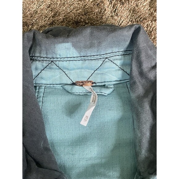 Free People Double Cloth Women’s XS Utility Button Up Military Jacket Gray NWT - Picture 7 of 7